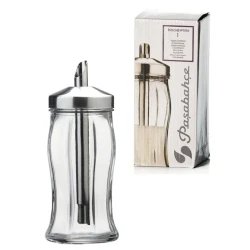 Сахарница Pasabahcee Black&White, 240 мл с дозатором, стекло, прозрачный Сахарница Pasabahcee Black&White, 240 мл с дозатором, стекло, прозрачный