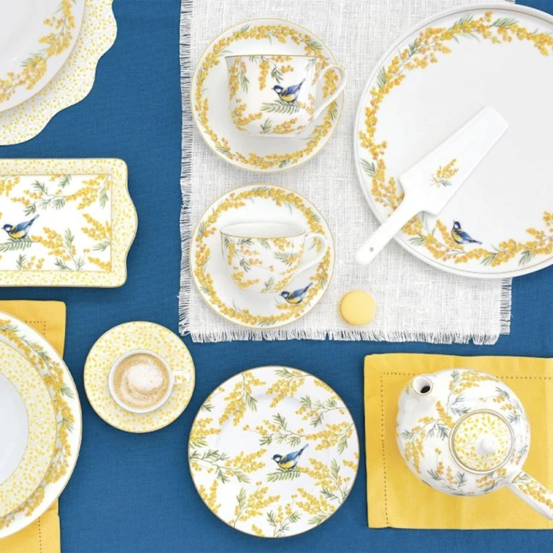 Набор чайный Easy Life Mimosa, 240 мл, фарфор, на 2 персон, белый/желтый Набор чайный Easy Life Mimosa, 240 мл, фарфор, на 2 персон, белый/желтый