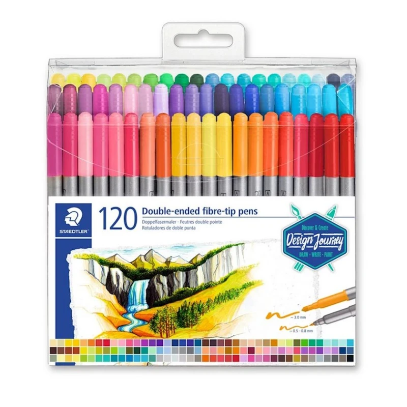 Набор фломастеров Staedtler, двусторонние, 120 шт Набор фломастеров Staedtler, двусторонние, 120 шт