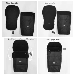 Набор для детской коляски Softcare (муфта для ног + матрас 80x33 см), черный