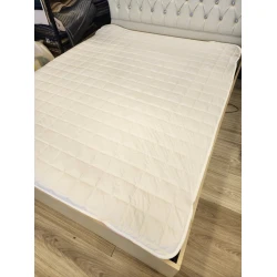 Наматрасник защитный MEN03, двуспальный, хлопок, бежевый, 160х200 см