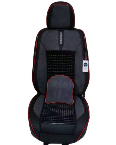 Oturacaq üçün çexol Avtostore muncuqlu, qara/qırmızı kant - avto848