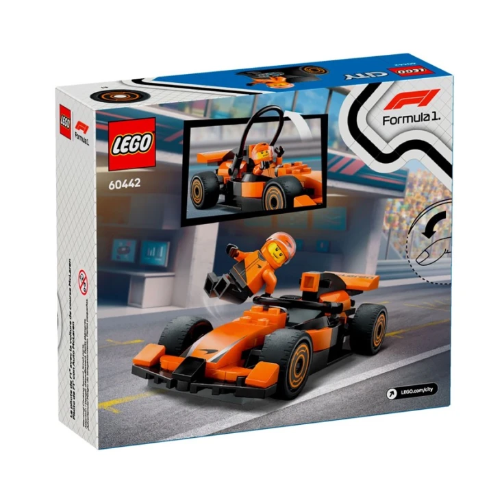 Конструктор LEGO City F1® Driver with McLaren Race Car 60442, 86 деталей, от 6 лет