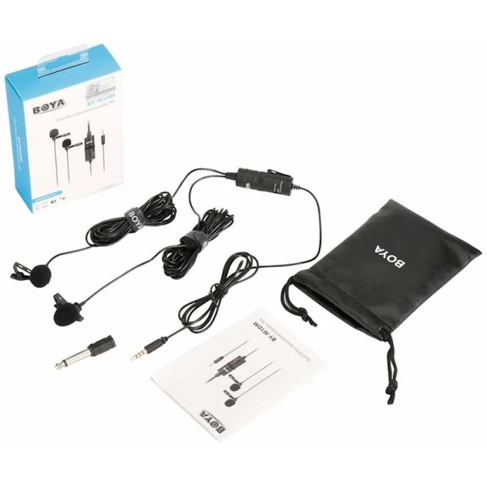 Микрофон для видеокамеры Boya BY-M1DM Dual Lavalier Микрофон для видеокамеры Boya BY-M1DM Dual Lavalier