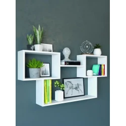 Divar rəfi Art Mebel 189, laminat, 53х115х15 sm, ağ