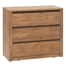 Komod Vedde, 3 siyirmə, palıd, 90x80x43 sm