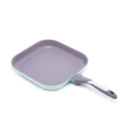 Сковородка-гриль Gipfel Stadella 0766, 26 см, алюминий, с антипригарным покрытием, зеленая/серая