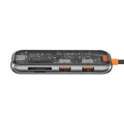 USB HUB Хаб Wiwu CB005 5 in 1 USB C Trasnparent/Grey USB HUB Хаб Wiwu CB005 5 in 1 USB C Trasnparent/Grey
