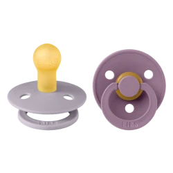 Набор пустышек BIBS Colour, 2 шт, 0-6 месяцев, латекс, серый/фиолетовый