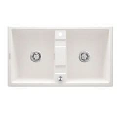 Кухонная мойка Deante Eridan A203, гранит, белая, 86x50x22 см Кухонная мойка Deante Eridan A203, гранит, белая, 86x50x22 см