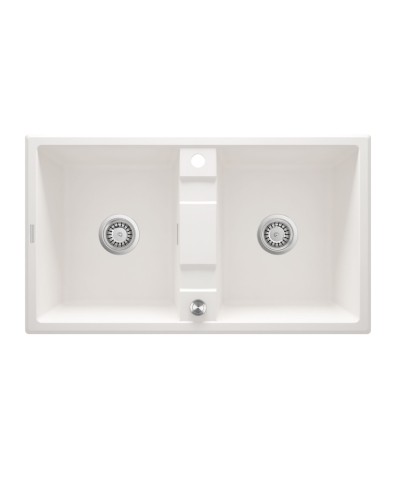Mətbəx çanağı Deante Eridan A203, qranit, ağ, 86x50x22 sm