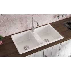 Кухонная мойка Deante Eridan A203, гранит, белая, 86x50x22 см Кухонная мойка Deante Eridan A203, гранит, белая, 86x50x22 см