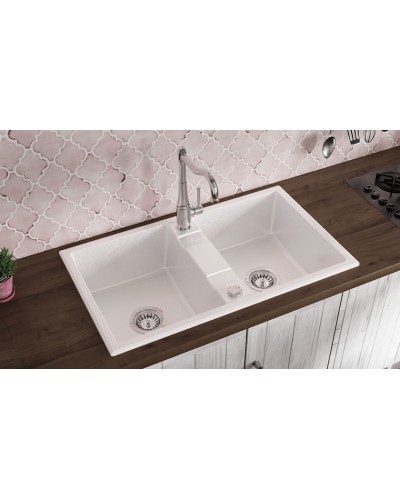 Mətbəx çanağı Deante Eridan A203, qranit, ağ, 86x50x22 sm