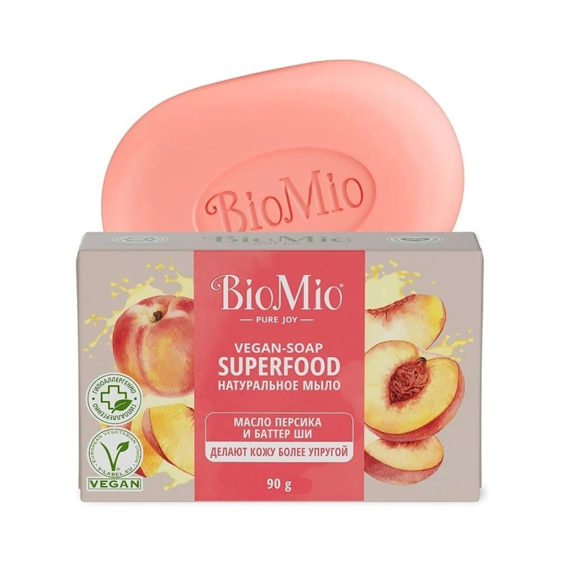 Təbii sabun BioMio Superfood Масло Персика и Баттер Ши 90 q