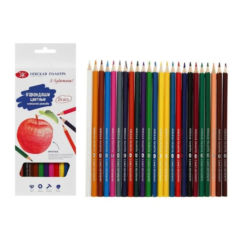 Набор цветных карандашей Невская палитра Я-Художник!, 24 цвета Набор цветных карандашей Невская палитра Я-Художник!, 24 цвета