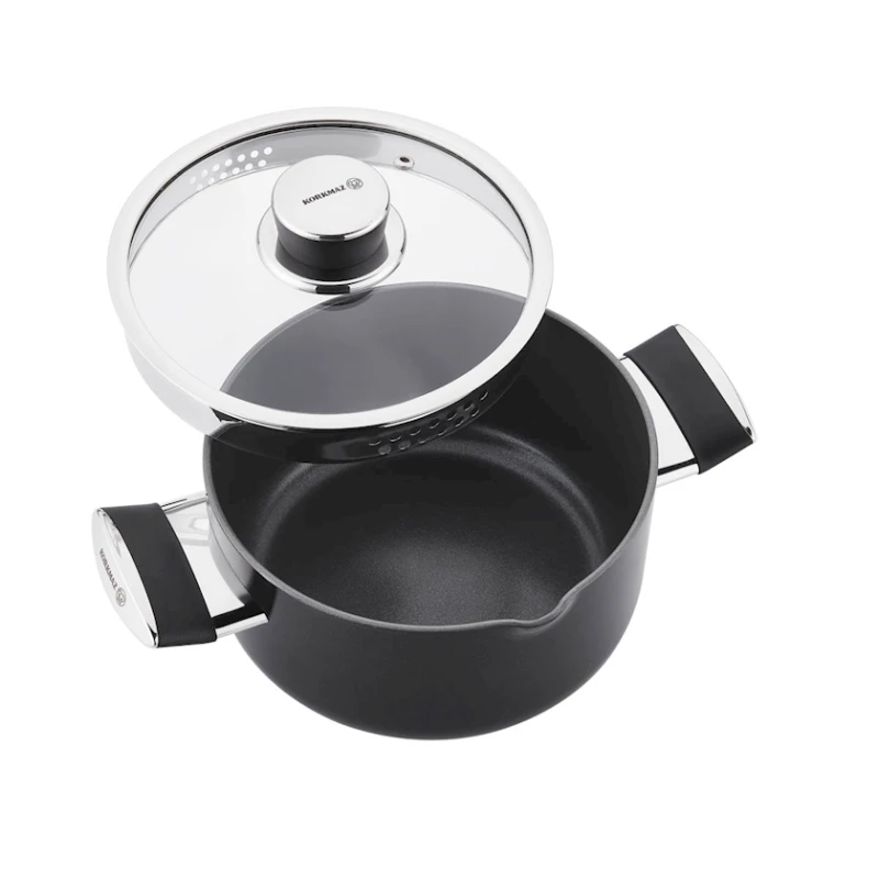 Кастрюля Korkmaz Lena A3884, 28x14.5 см, черная