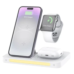 Беспроводное зарядное устройство Recci RCW-31 4in1 15W Magnetic Charger Holder, White Беспроводное зарядное устройство Recci RCW-31 4in1 15W Magnetic Charger Holder, White