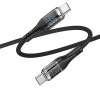 Kabel USB Hoco U115 Transparent 100W Type-C to Type-C Black