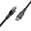 Kabel USB Hoco U115 Transparent 100W Type-C to Type-C Black