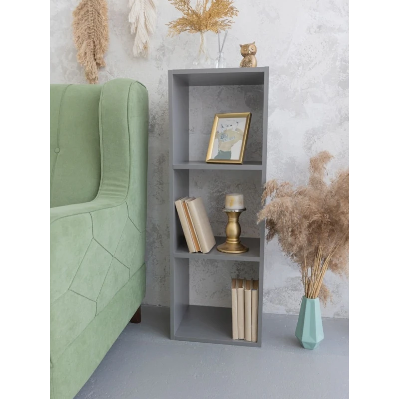 Стеллаж 3563_StellajLittGrey, 104x36x31 см, ЛДСП, серый
