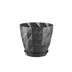 Горшок Serinova Kristal, 1.85 л, пластик, серый