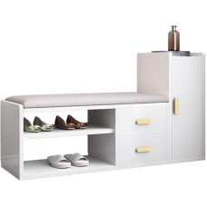 Ayaqqabı üçün tumba Art Mebel 36, laminat, ağ, 60х110х35 sm
