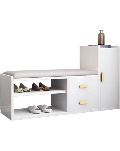 Ayaqqabı üçün tumba Art Mebel 36, laminat, ağ, 60х110х35 sm