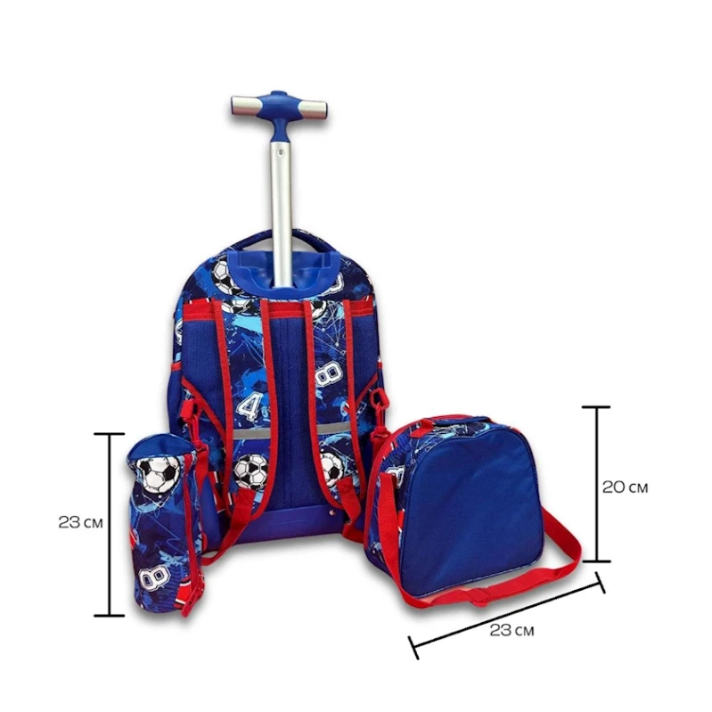 Школьный рюкзак 3-в-1 CB56JSM7 красный/синий