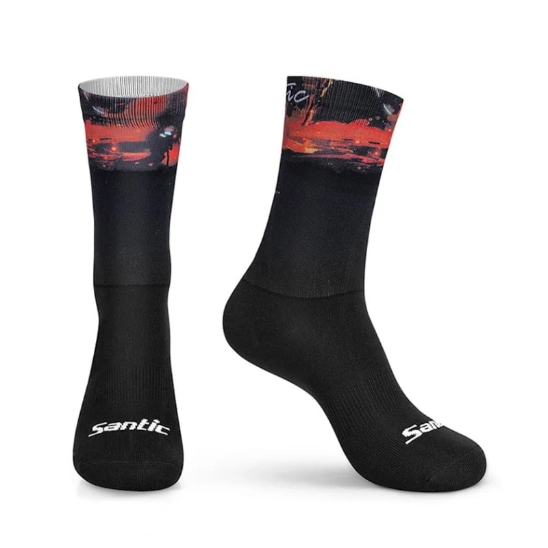 Велосипедные носки мужские Santic W3P1393, черный, нейлон/спандекс, 40-46 размер