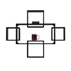 Настенная полка Art Mebel 241, ламинат, 110х110х15 см, черная