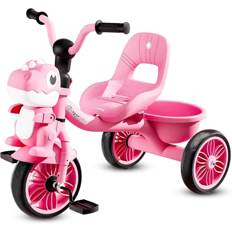 Uşaqlar üçün üç təkərli velosiped, işıqlı və musiqili Dino 0003, 3-6 yaş