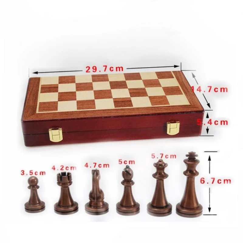 Şahmat WS0529, taxta/metal, 30x30 sm