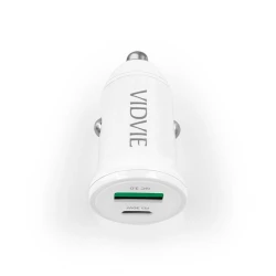 Автомобильное зарядное устройство Vidvie CC532C 30 Вт, USB + Type-C White
