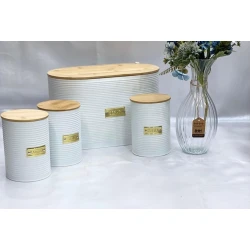 Qablar dəsti ilə çörək qabı Bread SHA-00004753, metal, ağ, 4 parça