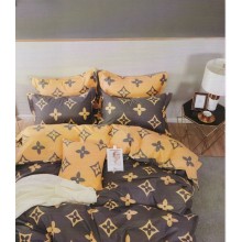 Yataq dəsti First Home ZZ-ZZ-0146, yorğan üzü 160х200 sm, yastıq üzü 50x70 sm, ikinəfərlik, satin, narıncı/qəhvəyi