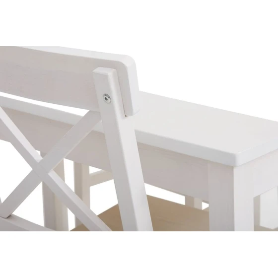 Обеденный набор JYSK Ejby, стол/4 стула, МДФ/массив сосны, белый, 75/41x118/48x73/87 см Обеденный набор JYSK Ejby, стол/4 стула, МДФ/массив сосны, белый, 75/41x118/48x73/87 см