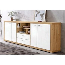 Komod 2, 213x53x93 sm, 2 siyirmə, 4 qapılı, 2 rəng, laminat - ZARR056