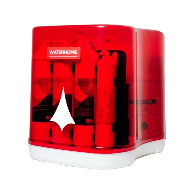 Фильтр под мойку Aqua Water Waterhome, 31x46x38 см, 6 картриджа, 6 степени очистки, красный/белый