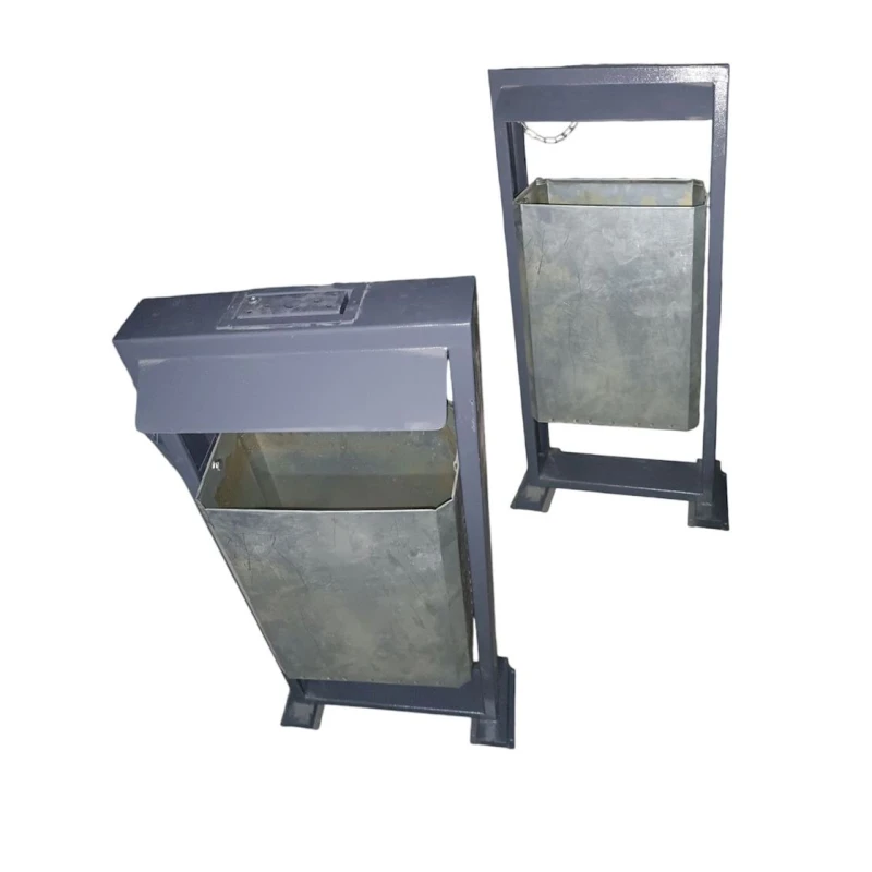 Урна стальная Velartu Sprit n25, с пепельницей для двора, 35х55х129 см, серая