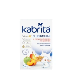 Молочная пшеничная каша Kabrita с грушей, яблоком и персиком, 5+ месяцев, 180 г