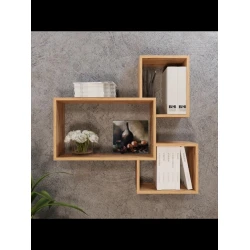 Полка настенная Art Mebel 44, ламинат, 83х89х20 см, коричневая Полка настенная Art Mebel 44, ламинат, 83х89х20 см, коричневая