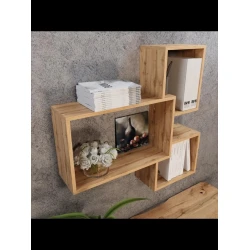 Полка настенная Art Mebel 44, ламинат, 83х89х20 см, коричневая Полка настенная Art Mebel 44, ламинат, 83х89х20 см, коричневая