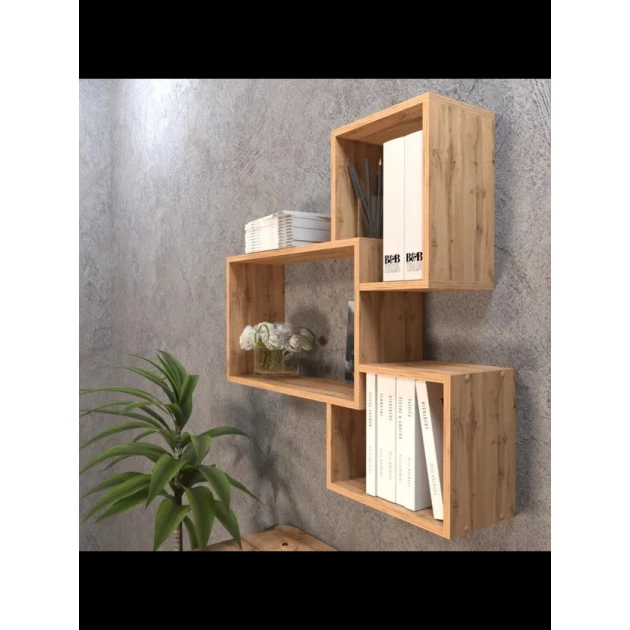 Divar rəfi Art Mebel 44, laminat, 83х89х20 sm, qəhvəyi