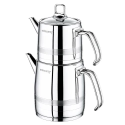 Набор чайников Evimsaray Selen EVMS 1159, нержавеющая сталь, серебристый, 2100 + 1100 мл, 2 шт