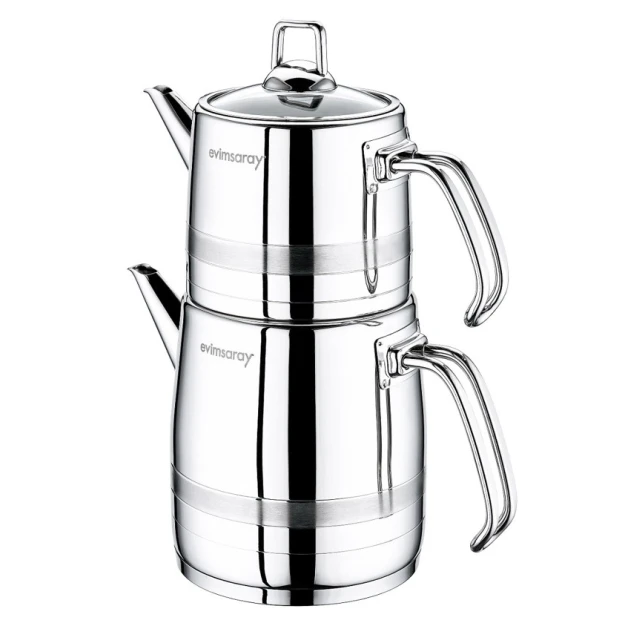 Çaydan dəsti Evimsaray Selen orta EVMS 1159, paslanmayan polad, gümüşü, 2100 + 1100 ml, 2 əd Çaydan dəsti Evimsaray Selen orta EVMS 1159, paslanmayan polad, gümüşü, 2100 + 1100 ml, 2 əd