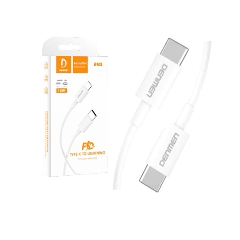 Кабель USB Denmen D10L Type-C to Lightning White