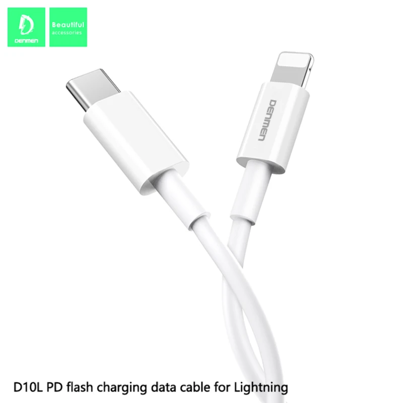 Кабель USB Denmen D10L Type-C to Lightning White