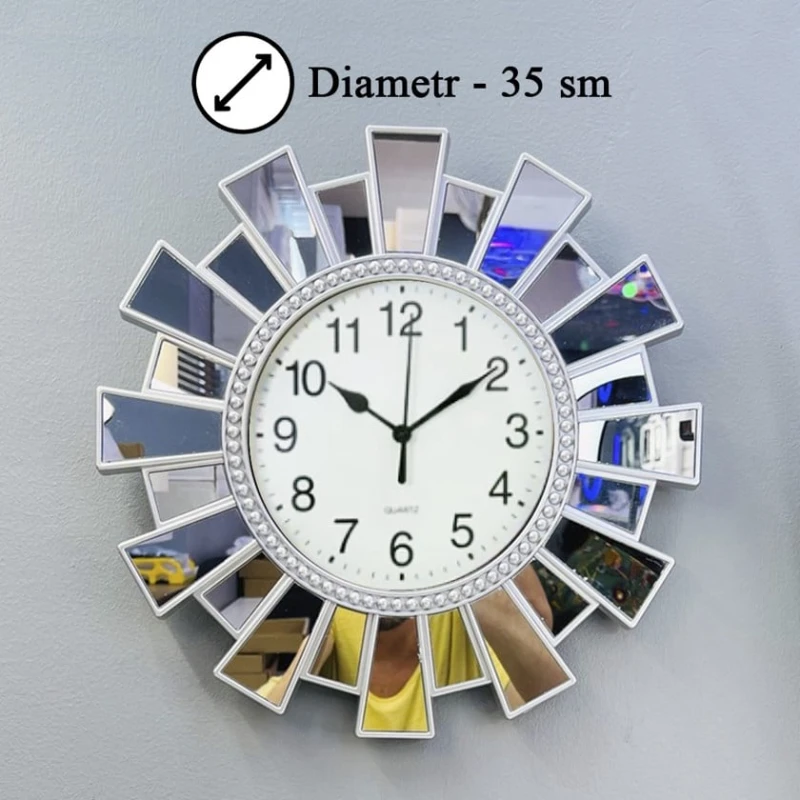 Настенные часы, серебристые, 35 см Настенные часы, серебристые, 35 см