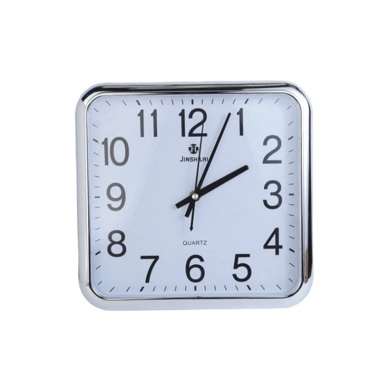 Настенные часы Avroluks AV-171, квадрат, пластик, белый/серебристый, 28 см