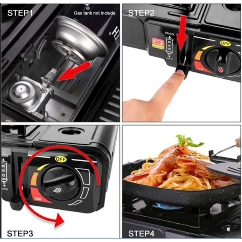 Portativ plitə Happy Home BDZ-155-A, 33х28.5х8.8 sm, qara